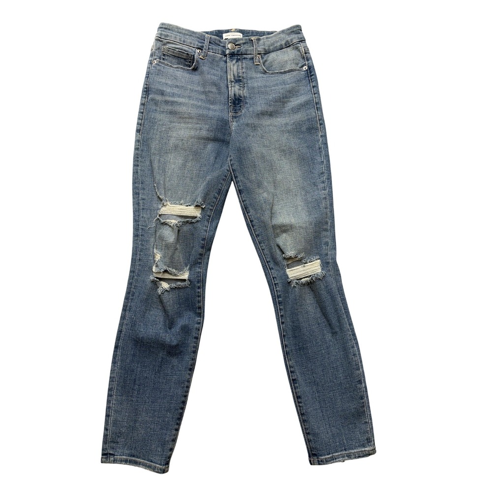 Good American‎ Good Legs Crop Skinny Jeans Womens 6 Distressed High Rise GLC075T